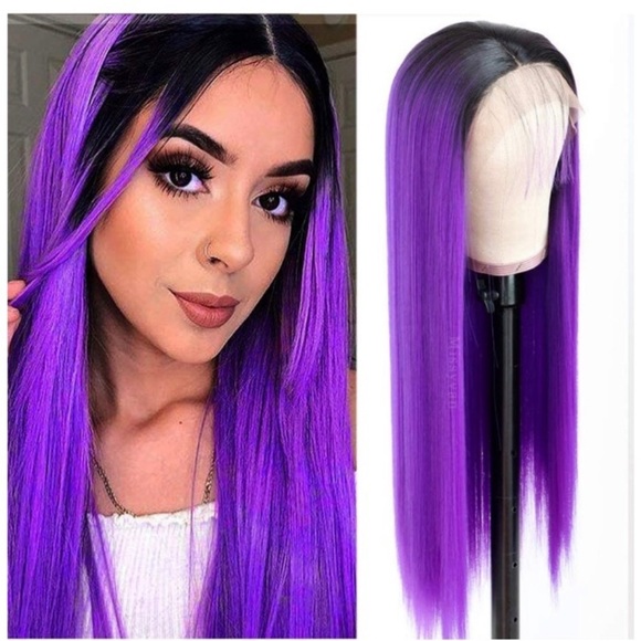 Purple 22”Ombre Lace Front Wig